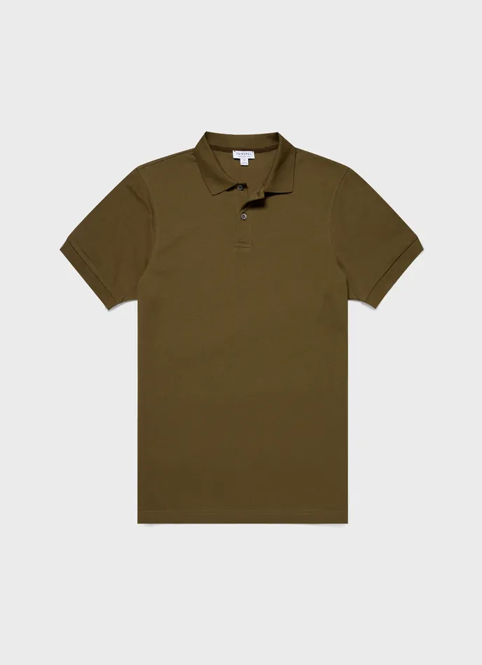 Piqu Polo Shirt Olive Green Polo Shirts ussunspel Men