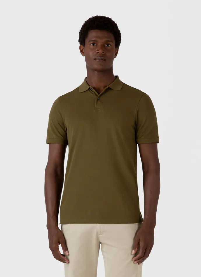 Piqu Polo Shirt Olive Green Polo Shirts ussunspel Men Piqu Polo Shirt Olive Green Polo Shirts ussunspel Men
