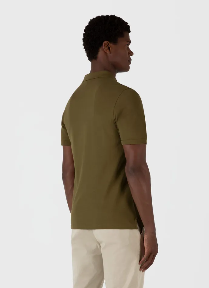 Piqu Polo Shirt Olive Green Polo Shirts ussunspel Men Piqu Polo Shirt Olive Green Polo Shirts ussunspel Men