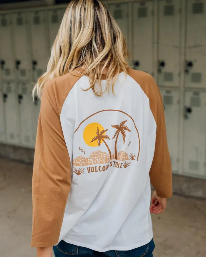 Pitch It To Me Long Sleeve Tee 8211 Vintage Brown Womens Volcom Tops