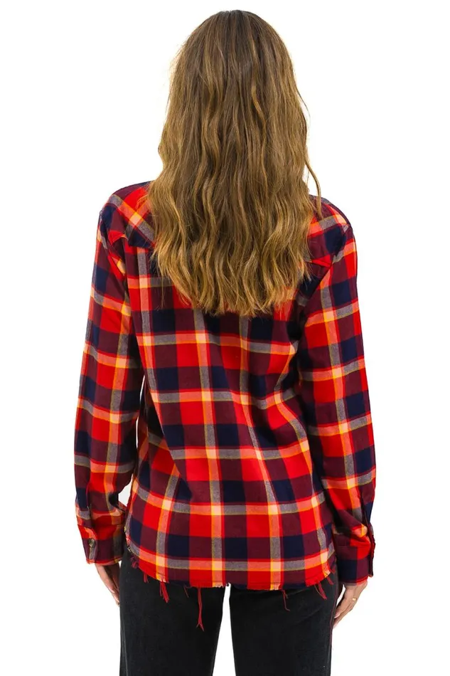 Plaid Flannel Western Shirt 8211 Rugby Plaid Women Aviator Nation Tees