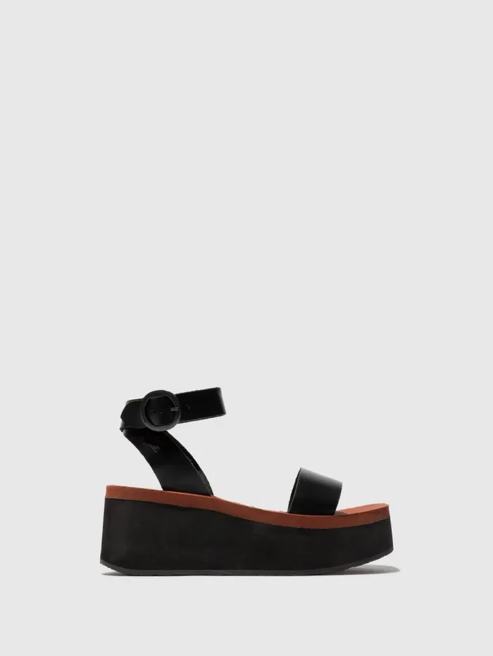 Platform Sandals CAMU034FLY BLACK Women Fly London Sandals