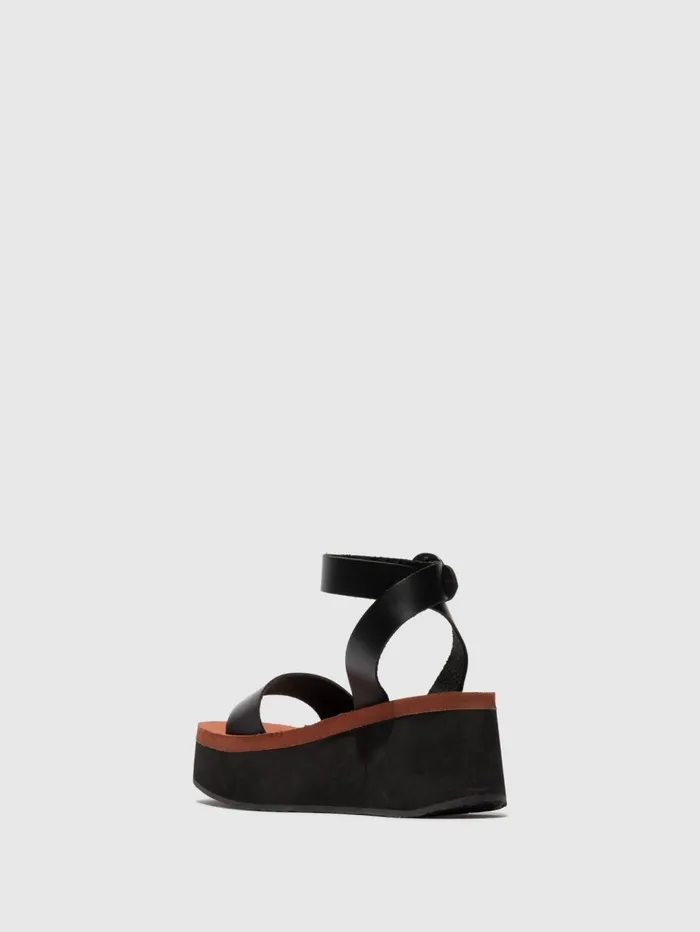 Platform Sandals CAMU034FLY BLACK Women Fly London Sandals