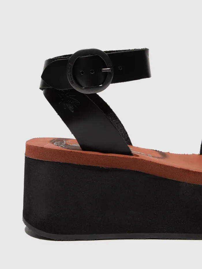 Platform Sandals CAMU034FLY BLACK Women Fly London Sandals