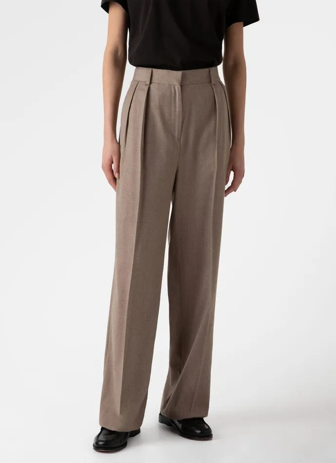 Pleated Wool Flannel Trouser Women SUNSPEL Pants