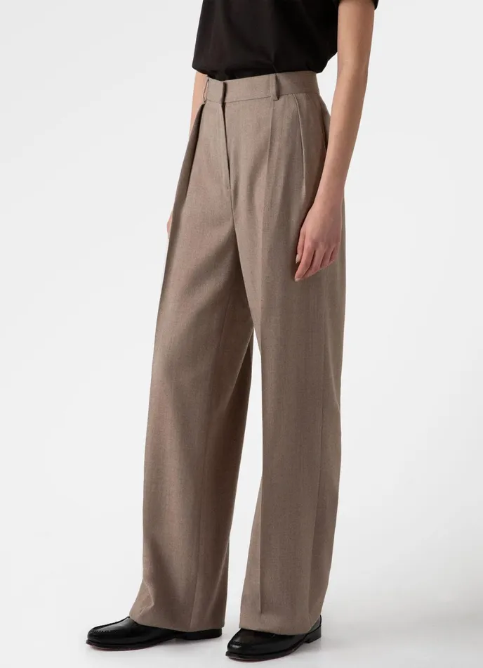 Pleated Wool Flannel Trouser Women SUNSPEL Pants
