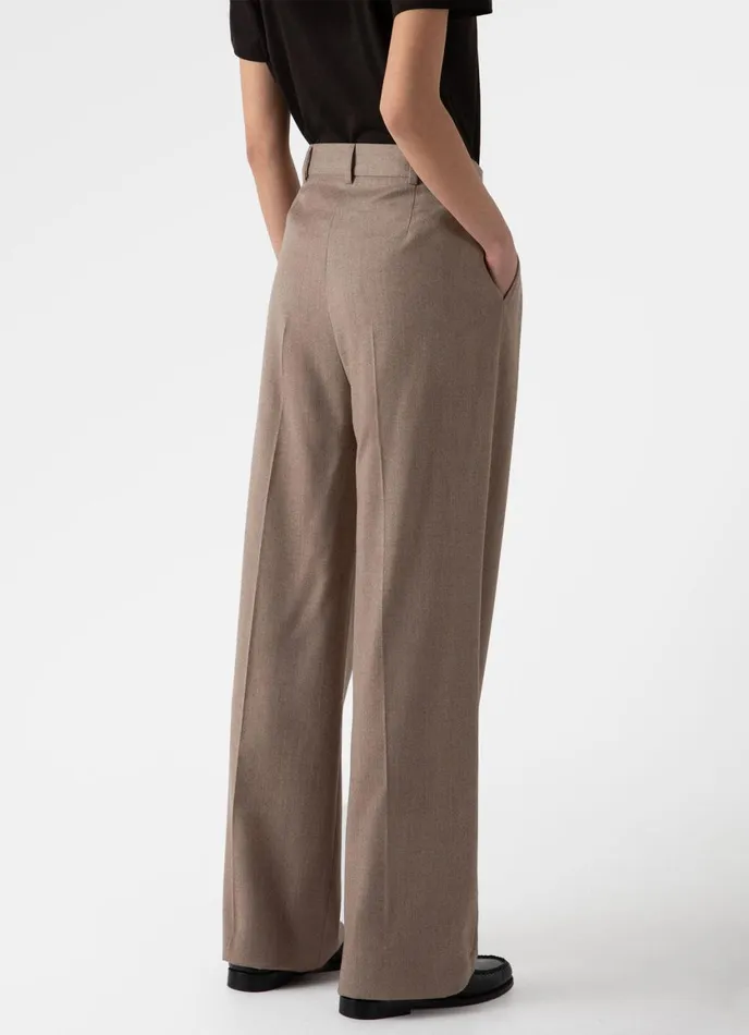 Pleated Wool Flannel Trouser Women SUNSPEL Pants