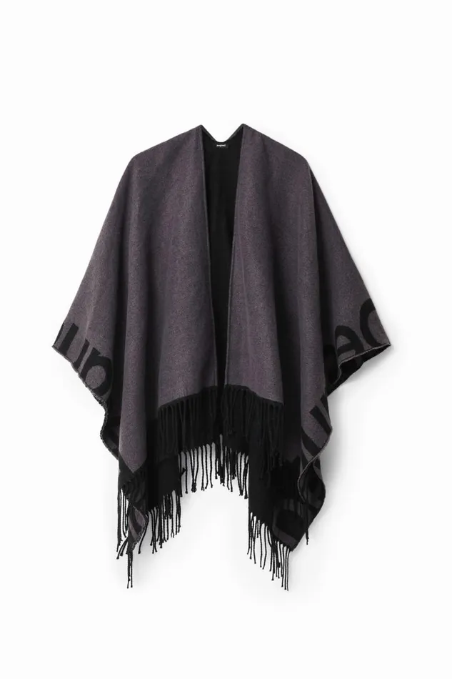 Ponchos Women Desigual Reversible Poncho Black