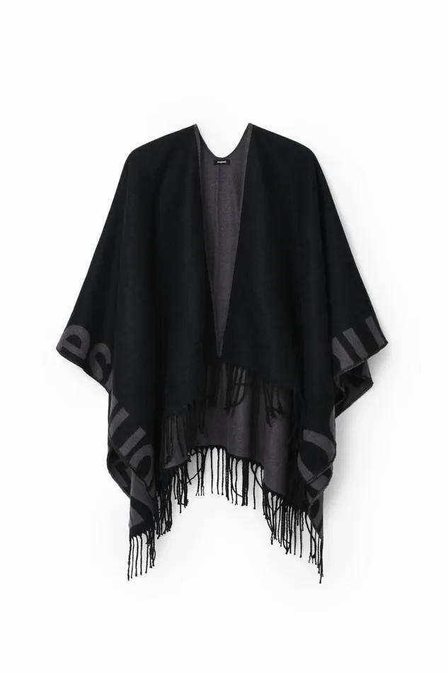 Ponchos Women Desigual Reversible Poncho Black