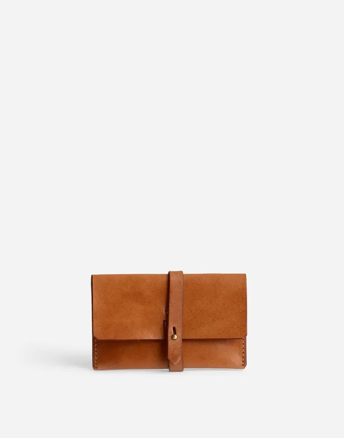 Pouches and Wallets Women Madewell MINGA Leather Wrap Wallet Honey