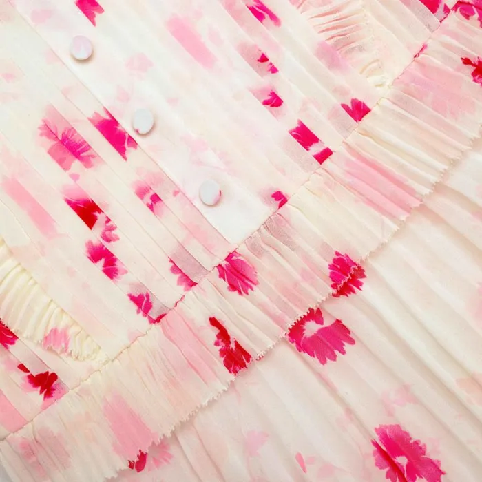 Printed Chiffon Mini Dress Kids Self Portrait Party Dresses