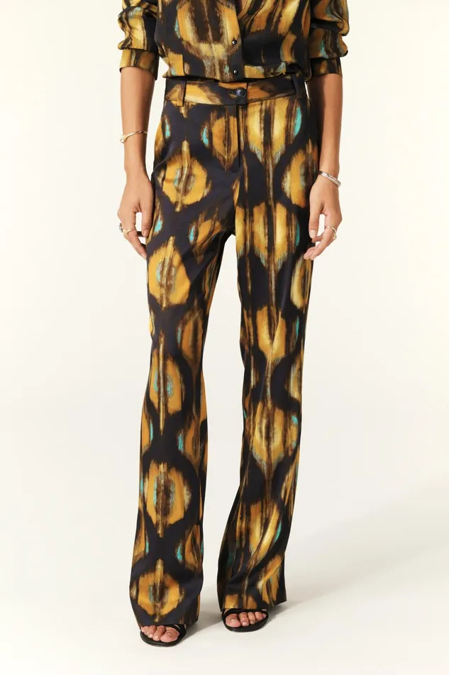 Printed Flowing Pants Sama Blue Women Baandsh Pants and Jeans