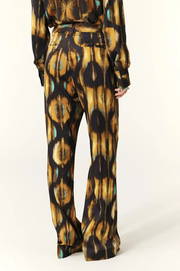 Printed Flowing Pants Sama Blue Women Baandsh Pants and Jeans