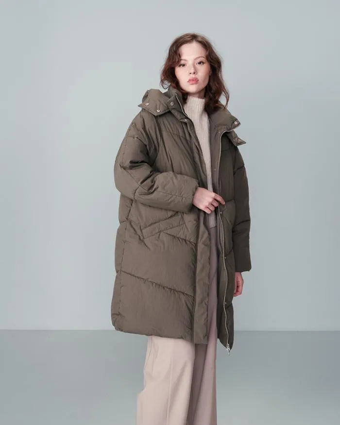PUFFER JACKET KAKI NORTH Shop Grace and Mila Puffer Jackets