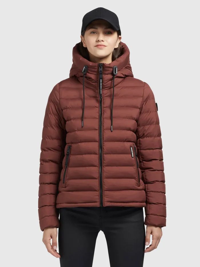 Quilted Jackets KHUJO Women Jacke LOVINA3 MATT Dunkelrot Dunkelrot