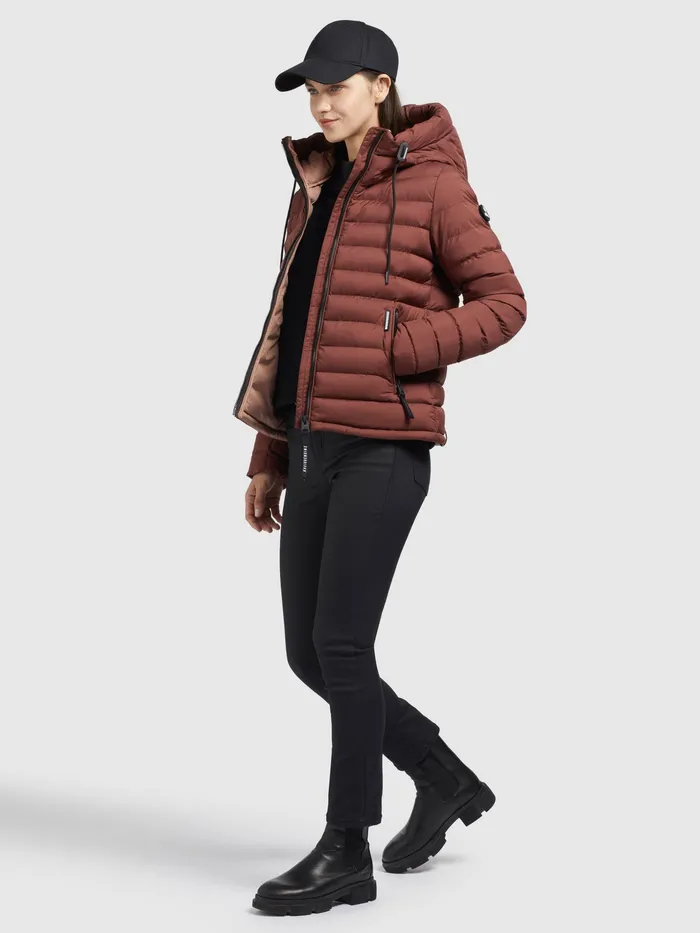 Quilted Jackets KHUJO Women Jacke LOVINA3 MATT Dunkelrot Dunkelrot