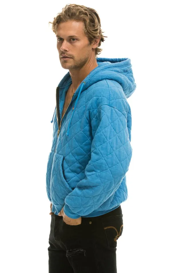 Quilted Zip Hoodie Relaxed 8211 Ocean WomenMen Aviator Nation Hoodies