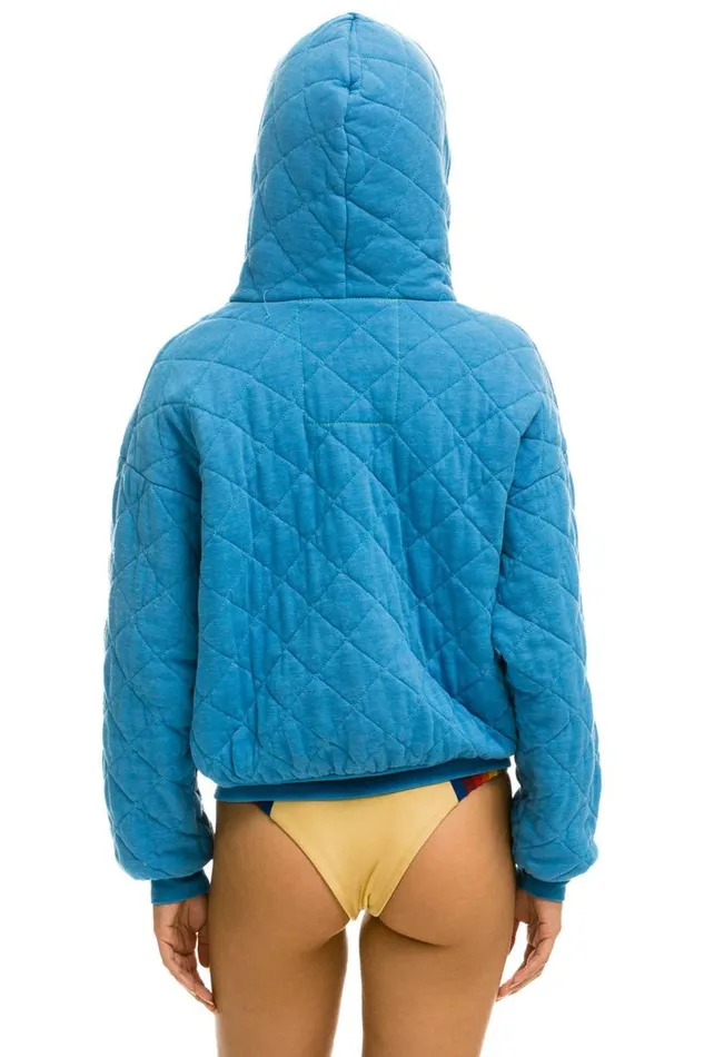 Quilted Zip Hoodie Relaxed 8211 Ocean WomenMen Aviator Nation Hoodies