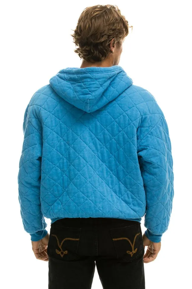 Quilted Zip Hoodie Relaxed 8211 Ocean WomenMen Aviator Nation Hoodies