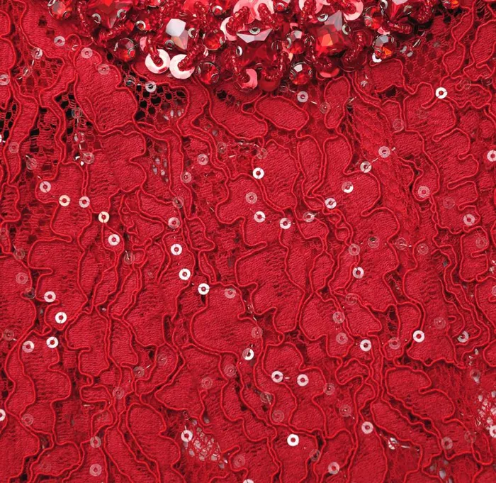 Red Sequin Lace Midi Dress Women Self Portrait Dresses