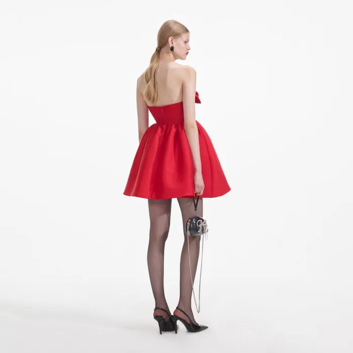 Red Taffeta Bandeau Mini Dress Women Self Portrait Dresses Red Taffeta Bandeau Mini Dress Women Self Portrait Dresses