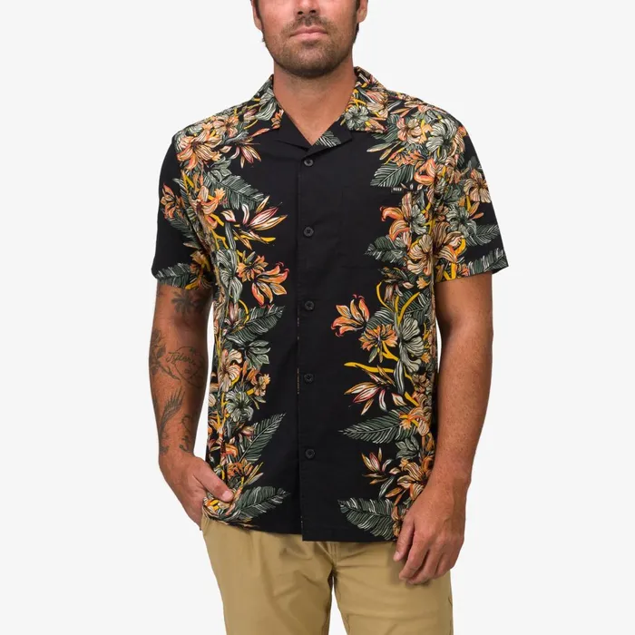Reef Drift Short Sleeve Camp Shirt Caviar Men Shirts and TShirts