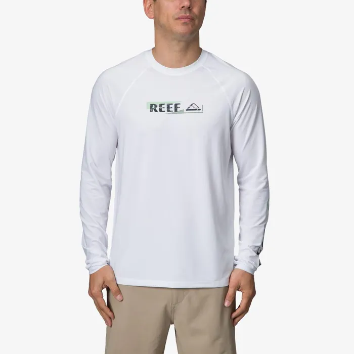 Reef Kean Long Sleeve Surf Shirt Upf 50 Bright White Men Shirts and TShirts
