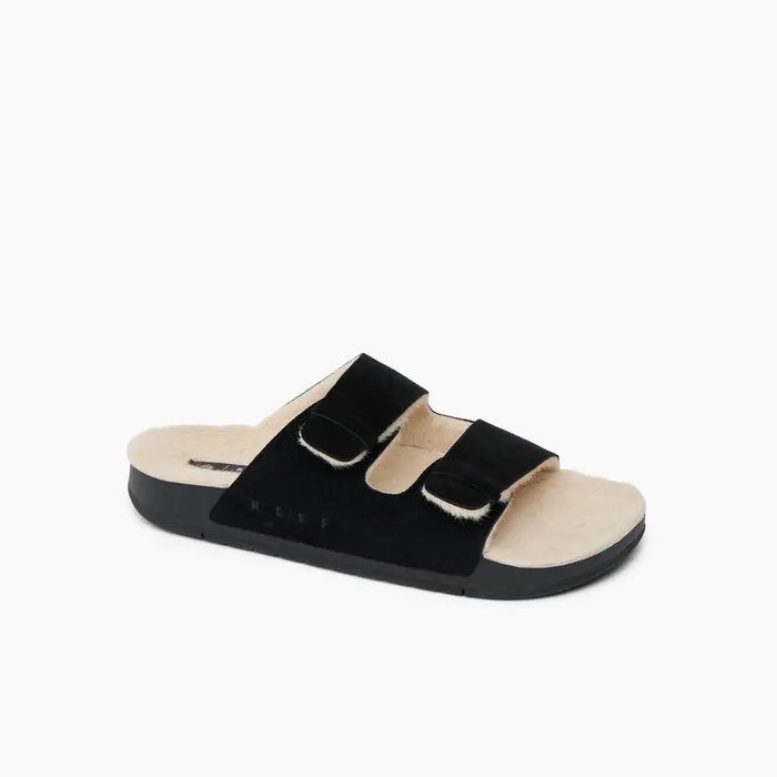 Reef Ojai Two Bar Cozy Raven Women Slides Reef Ojai Two Bar Cozy Raven Women Slides