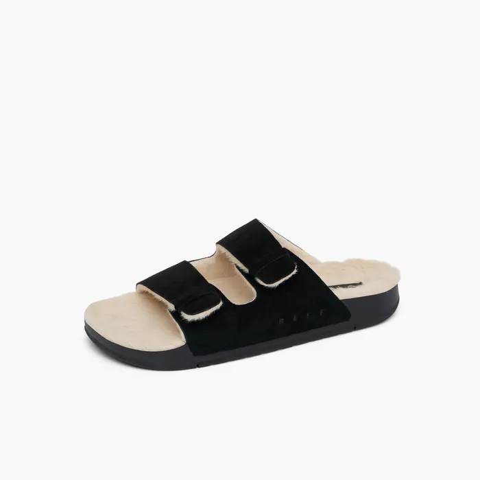 Reef Ojai Two Bar Cozy Raven Women Slides Reef Ojai Two Bar Cozy Raven Women Slides