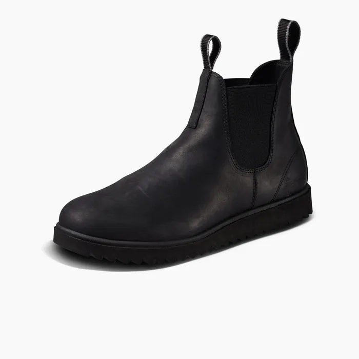 Reef Otis All Black Leather Men Boots Reef Otis All Black Leather Men Boots