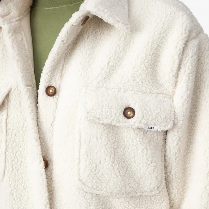 Reef Sammie Sherpa Shacket Almond Milk Women Tops