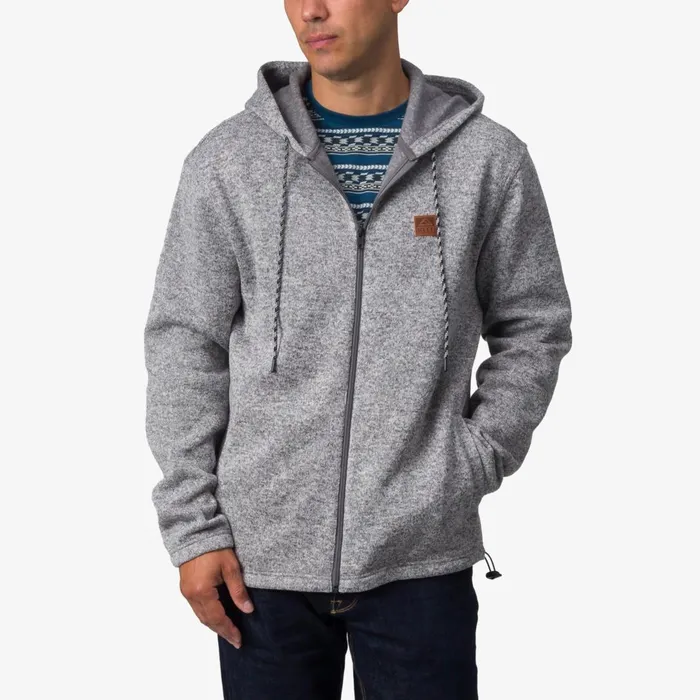 Reef Scott ZipUp Fleece Jacket Quiet Shade Gre Men Outerwear