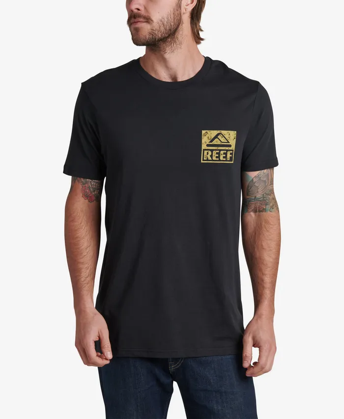 Reef Wellie Short Sleeve Graphic Tee Caviar Men Shirts and TShirts