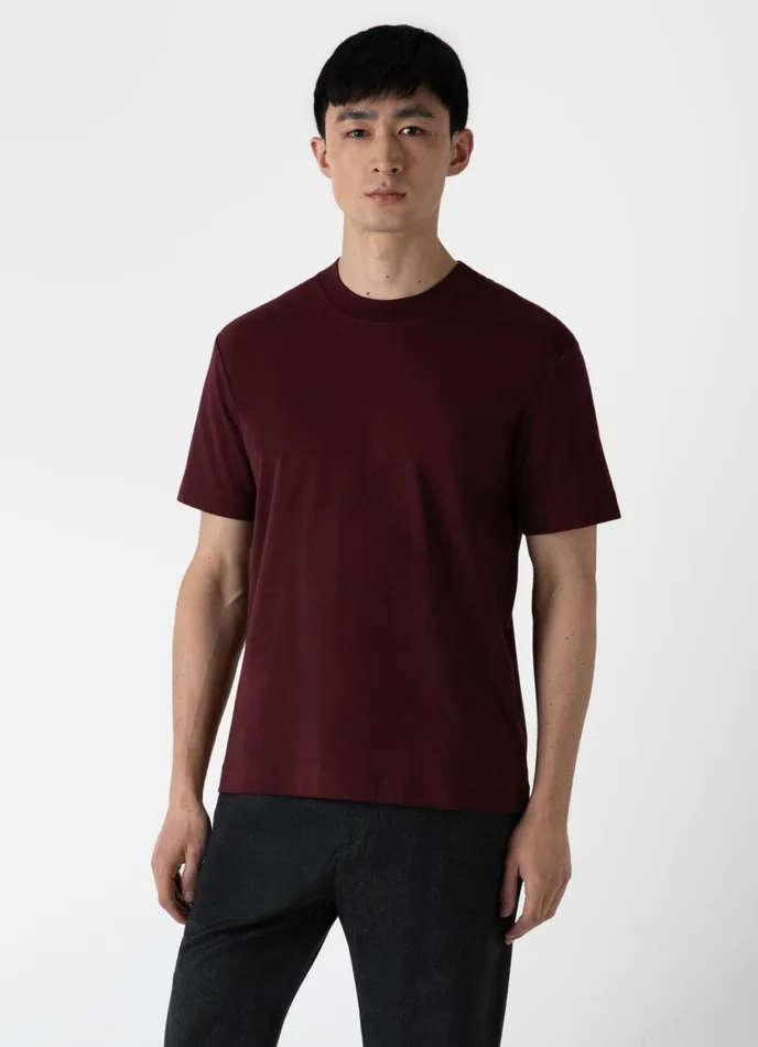 Relaxed Fit Heavyweight Tshirt Maroon Men SUNSPEL Tshirts
