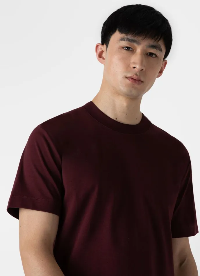 Relaxed Fit Heavyweight Tshirt Maroon Men SUNSPEL Tshirts