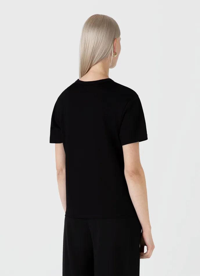 Relaxed Fit Tshirt Black Tshirts and Tops ussunspel Women Relaxed Fit Tshirt Black Tshirts and Tops ussunspel Women