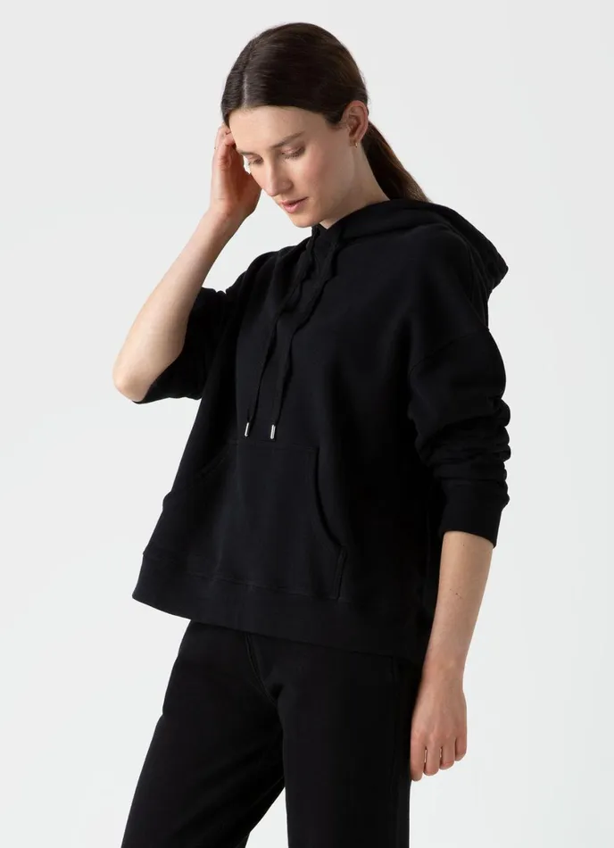 Relaxed Loopback Hoody Black Women SUNSPEL Sweatshirts and Sweatpants