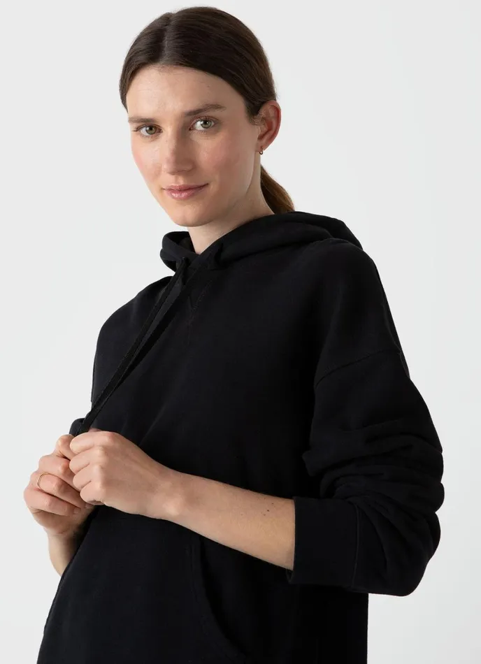 Relaxed Loopback Hoody Black Women SUNSPEL Sweatshirts and Sweatpants