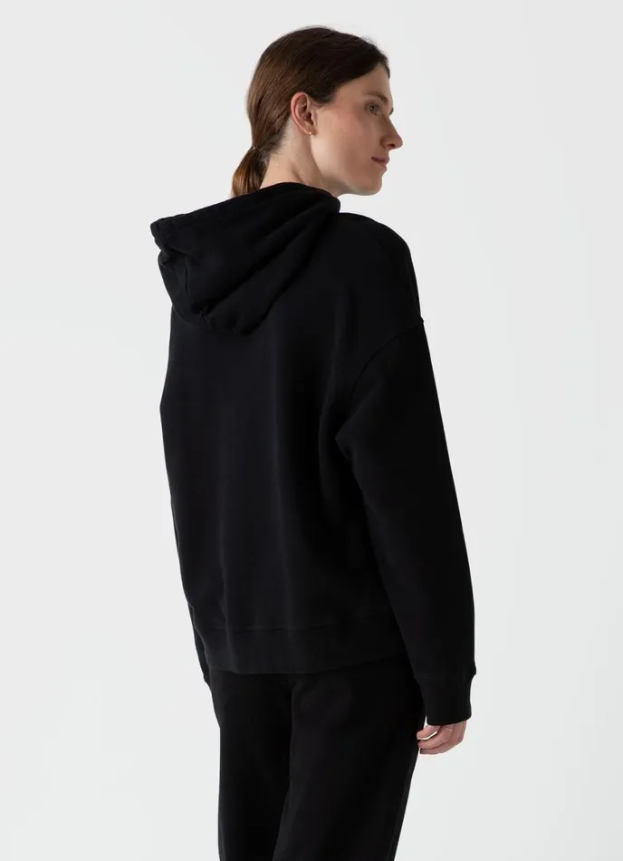 Relaxed Loopback Hoody Black Women SUNSPEL Sweatshirts and Sweatpants