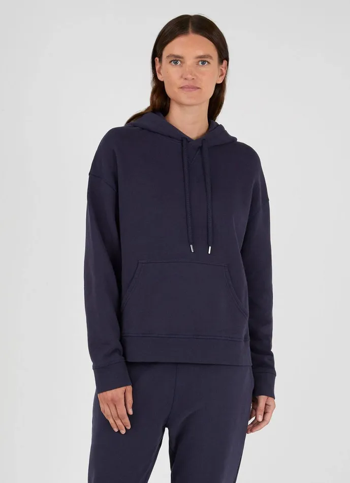 Relaxed Loopback Hoody Navy Women SUNSPEL Sweatshirts and Sweatpants