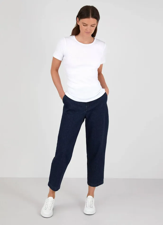 Rib Tshirt White Women SUNSPEL Tshirts and Tops