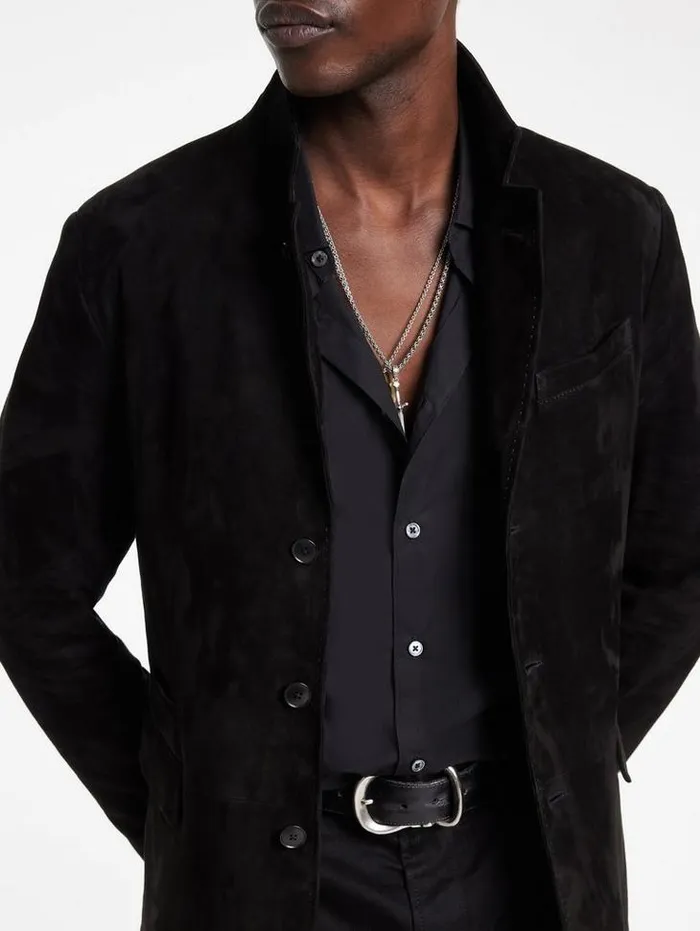RIND JACKET Black Men John Varvatos Leather Jackets