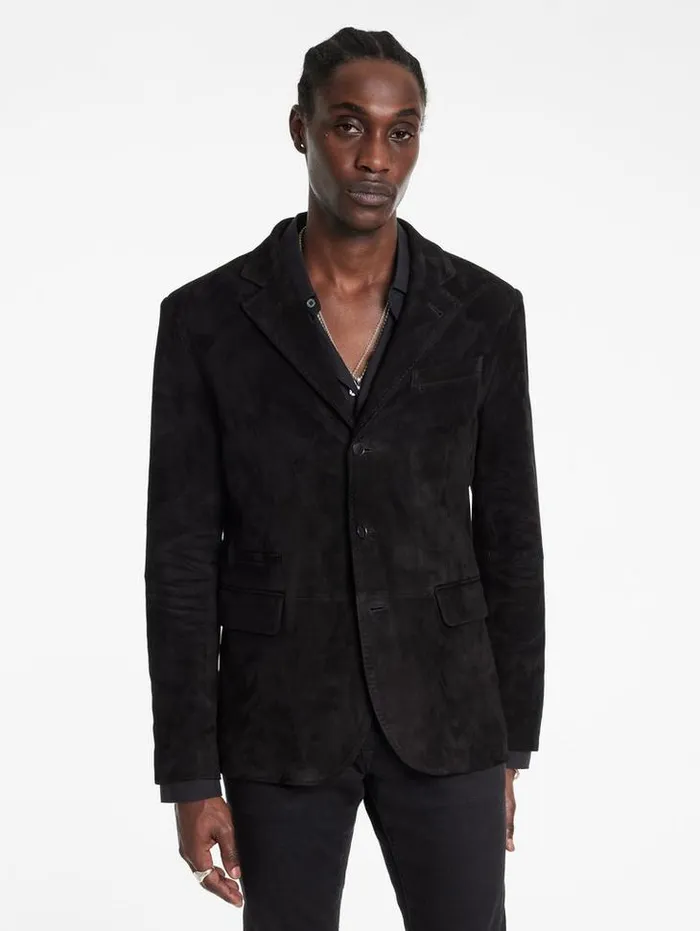 RIND JACKET Black Men John Varvatos Leather Jackets