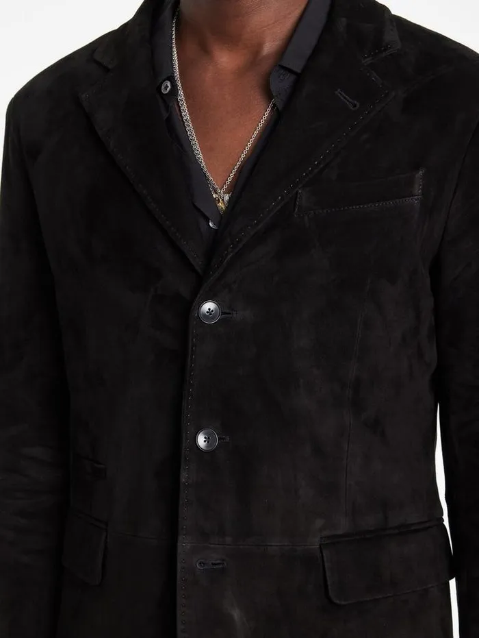RIND JACKET Black Men John Varvatos Leather Jackets