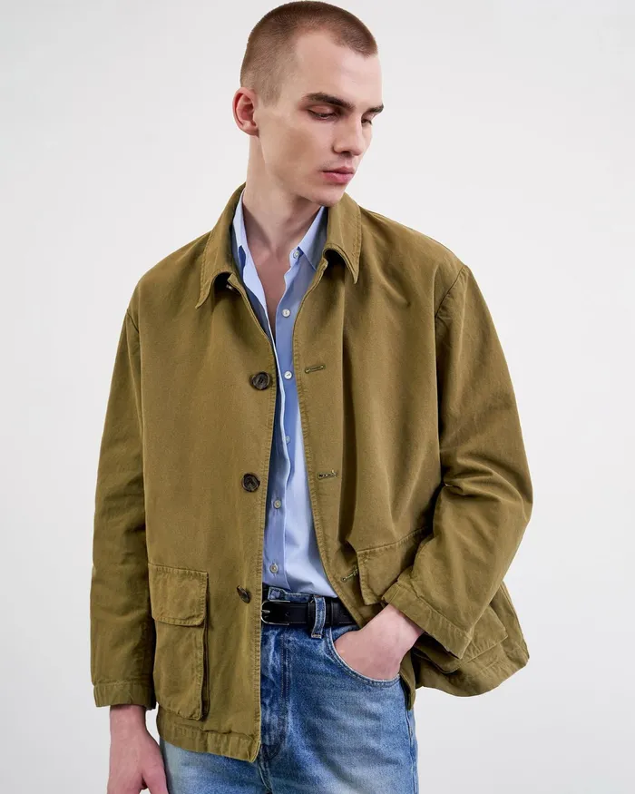 RONNOC JACKET Olive Green Men Nili Lotan Jackets and Coats