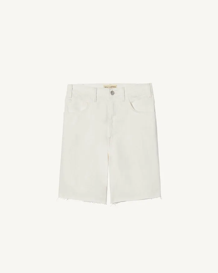 RUSSEL DENIM SHORT Cream Women Nili Lotan Pants and Shorts