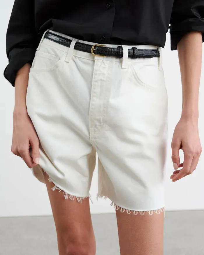 RUSSEL DENIM SHORT Cream Women Nili Lotan Pants and Shorts