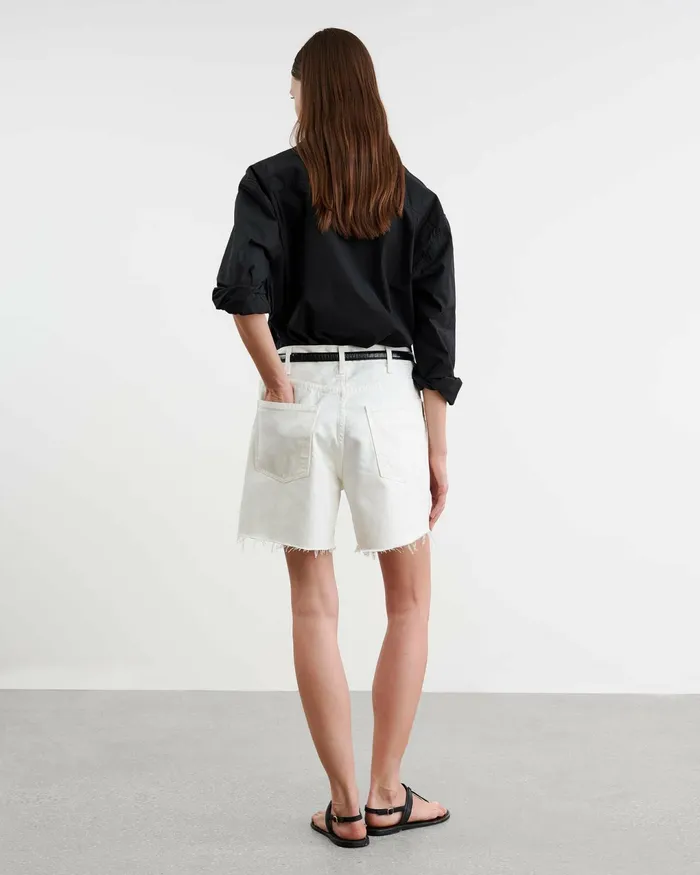RUSSEL DENIM SHORT Cream Women Nili Lotan Pants and Shorts