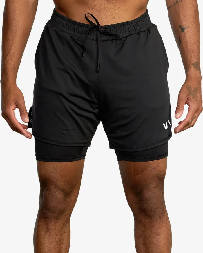 RVCA Athletic Shorts Sport Vent 16034 Training Shorts Black 8211 Men