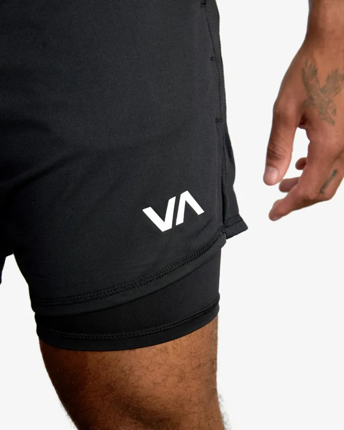 RVCA Athletic Shorts Sport Vent 16034 Training Shorts Black 8211 Men